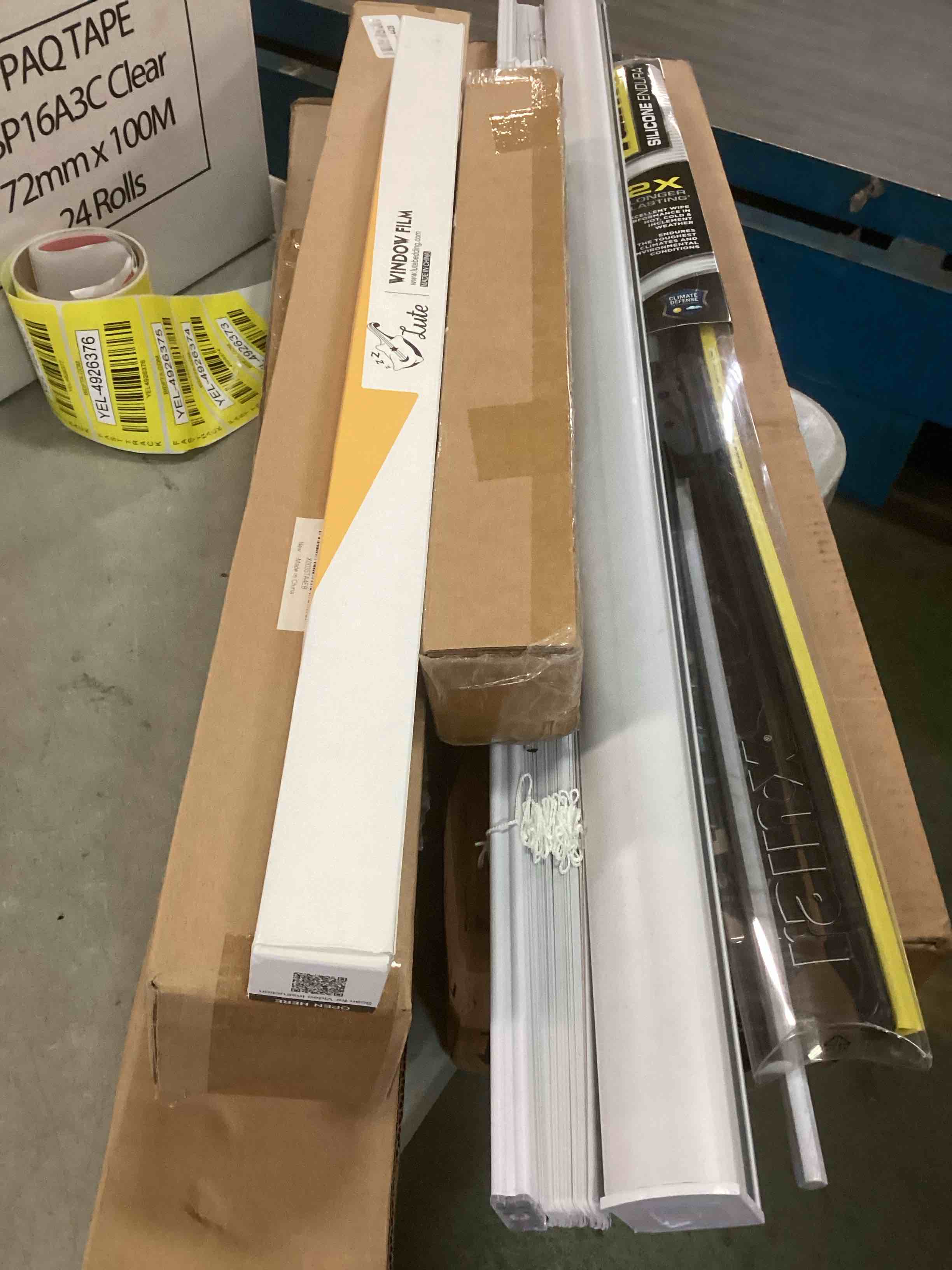 Assortment of Miscellaneous products (May Include cordless shade, curtain rods, retractable baby gate, Led universal linear lamp and more or other use)