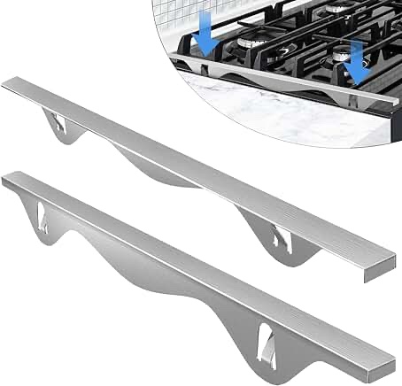 Tonhui Stainless Steel Stove Gap Covers, Kitchen Stove Counter Gap Filler, Stove Guard Counter Gap Cover Length 25.4" Heat Resistant for Years of Use - 2 PCS (Left and Right)