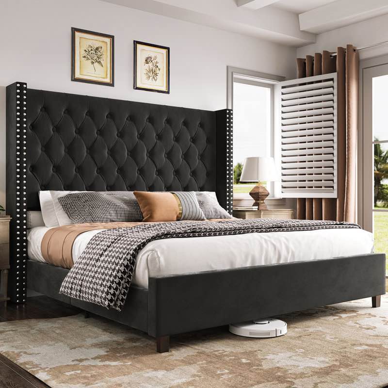 Duluth Tufted Upholstered Low Profile Platform Bed