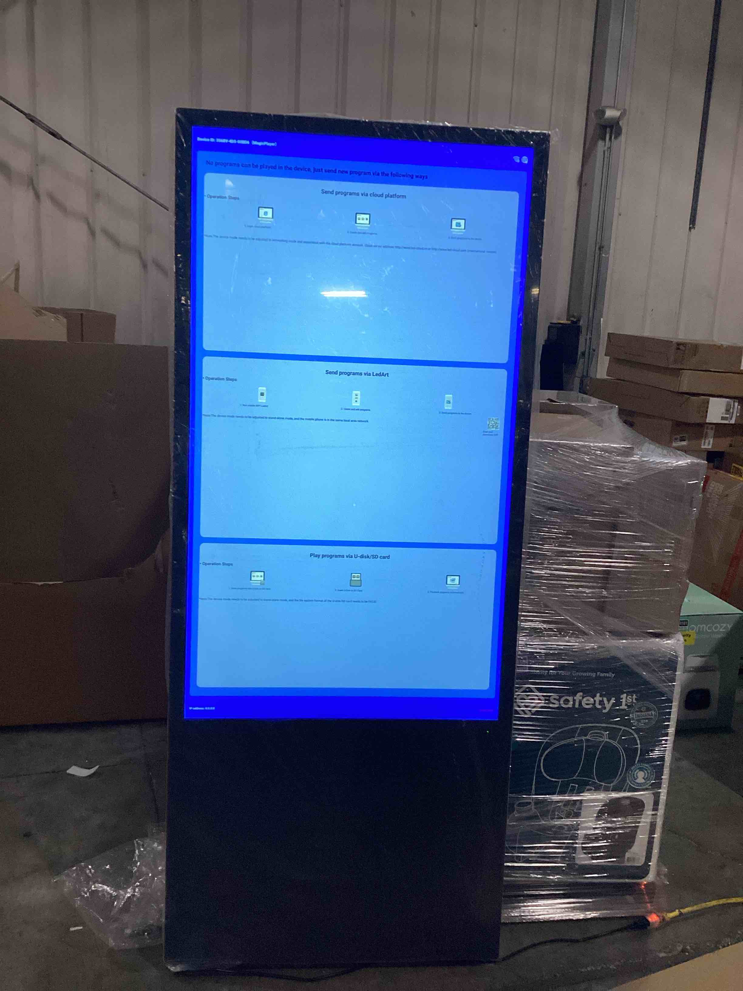 Condition photo showing Working Condition Verified for (missing accessories)55" Digital Signage Display Kiosk 4K Touch Screen Kiosks Interactive Displays Floor Standing Full HD IPS LCD Screen Commercial Totem with Android 11 System Interactive Advertising Media Player 55 inch Touch-screen