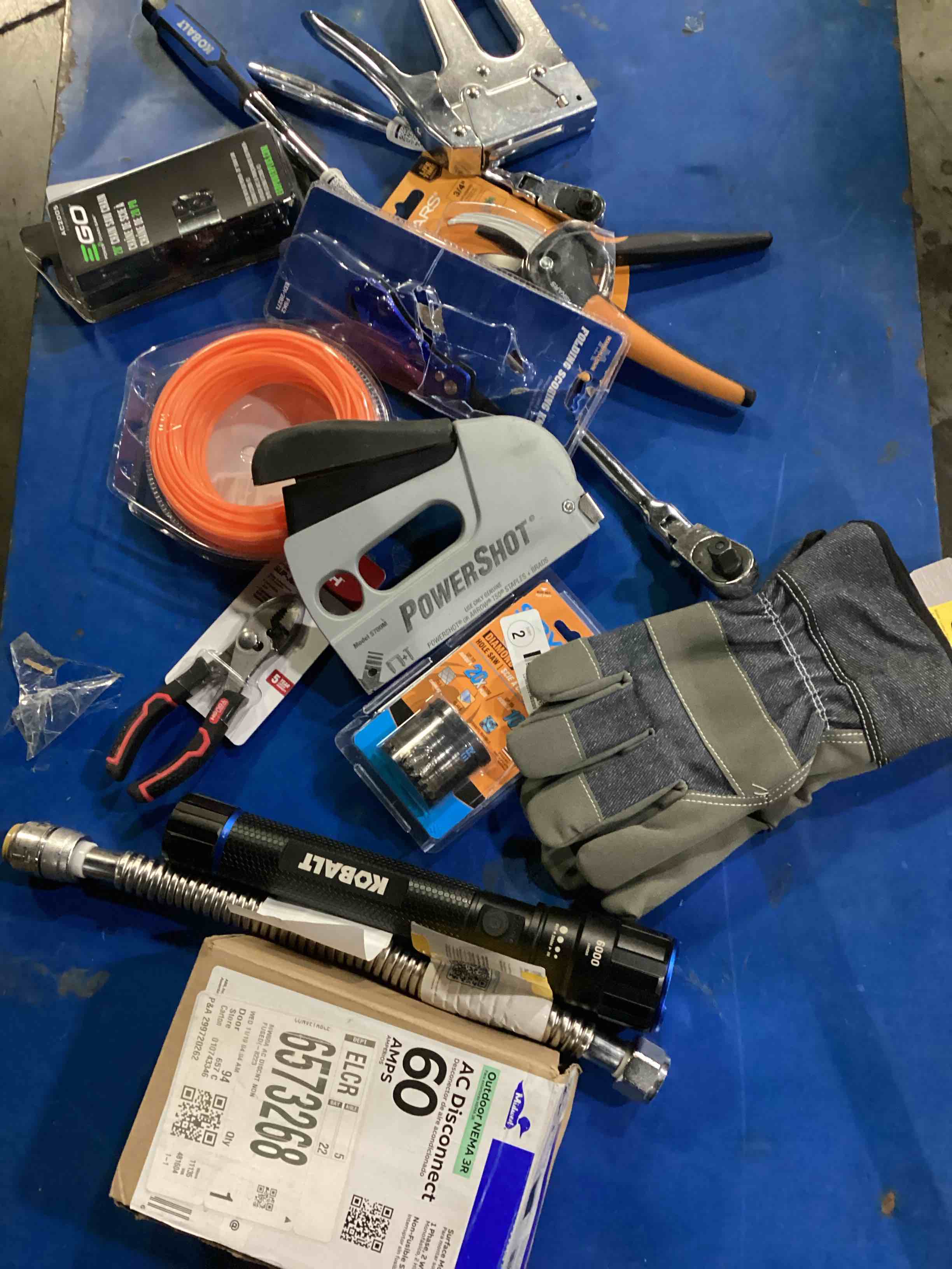 Condition photo showing As Is for assorted home improvement lot (small tools, screw, home accessories, etc.)