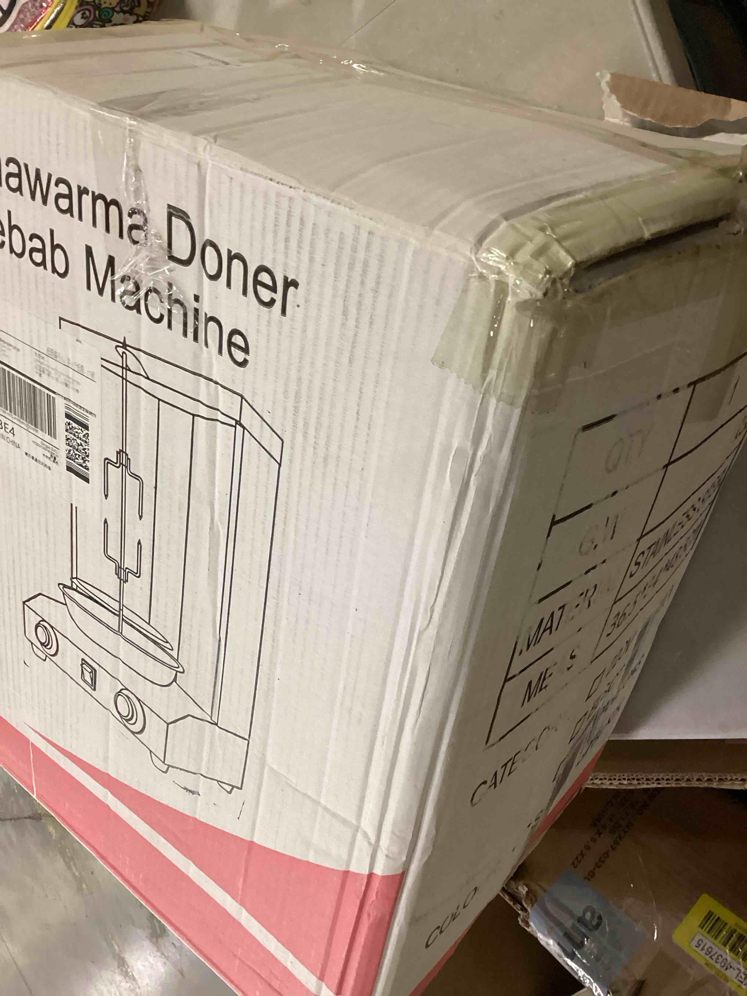 Shawarma Grill Machine Gas Vertical Rotisserie with 2 Burners for