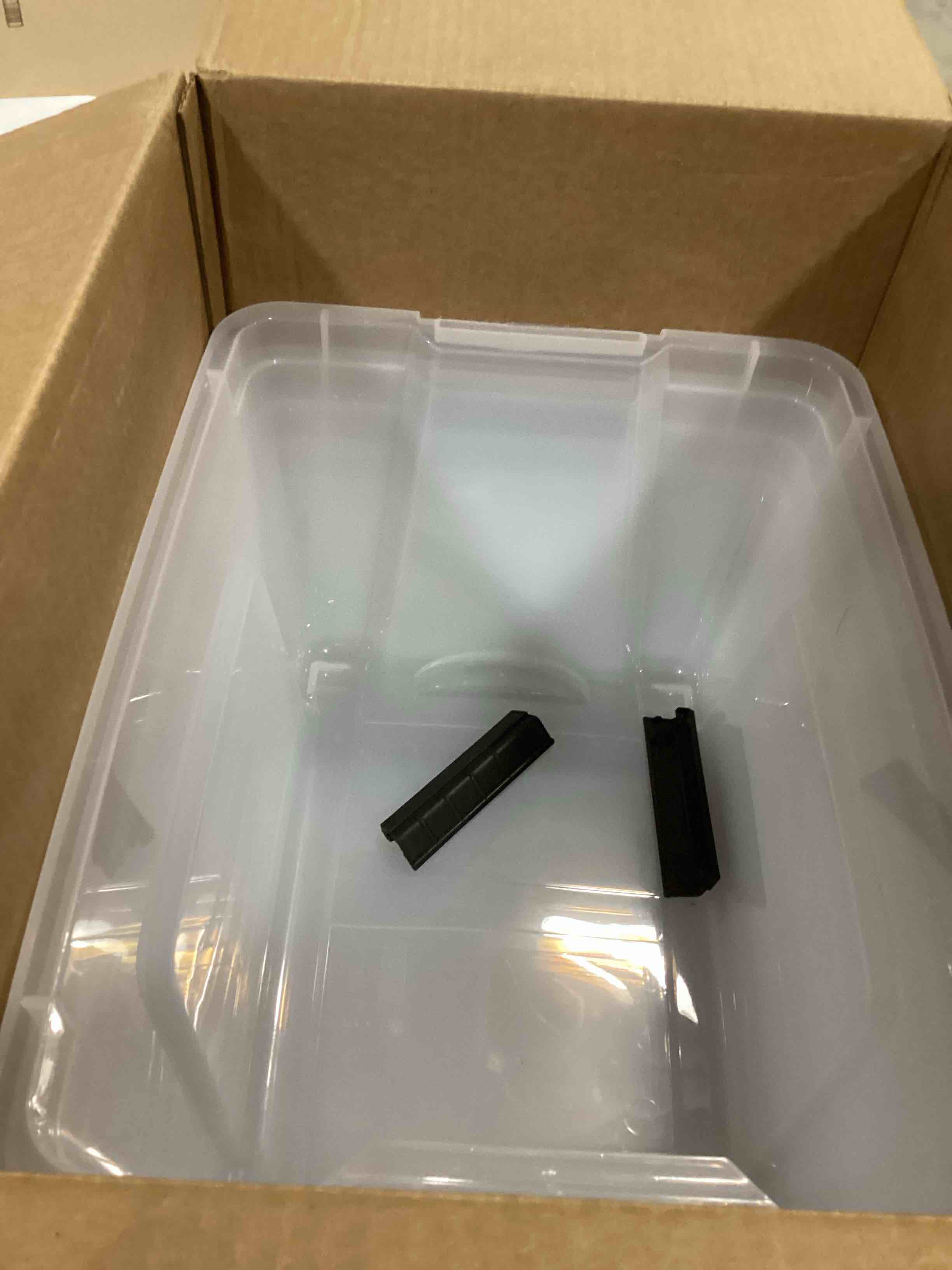 IRIS USA 32 Qt Stackable Plastic Storage Bins with Lids, 4 Pack BPA