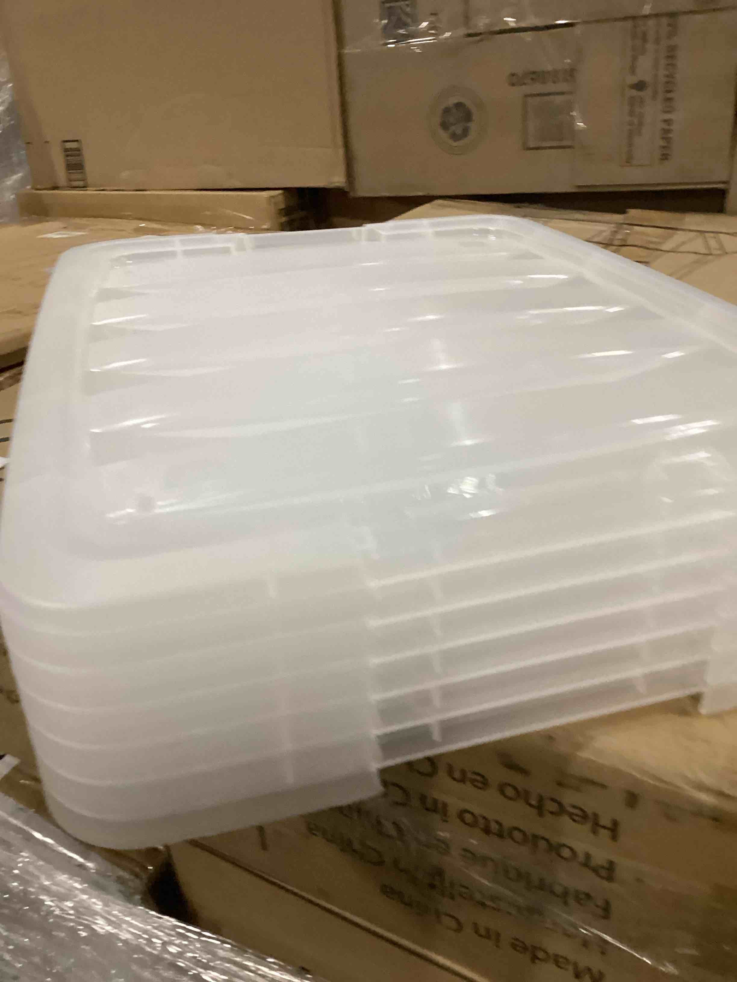 IRIS USA 32 Qt Stackable Plastic Storage Bins with Lids, 4 Pack BPA