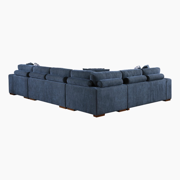 Odesser 4-Piece Chenille Sectional Sofa Sleeper with Chaise