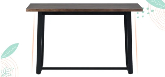 TREXM 7 Piece Industrial Dining Table Set Rectangular Table with 6 Dining Chairs Kitchen Table Set with Metal 