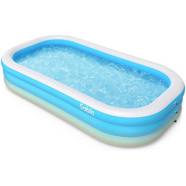 Sable SA-HF025 Blow Up Family Full-Sized Pool 118" X 72" X 22" Ages 3+