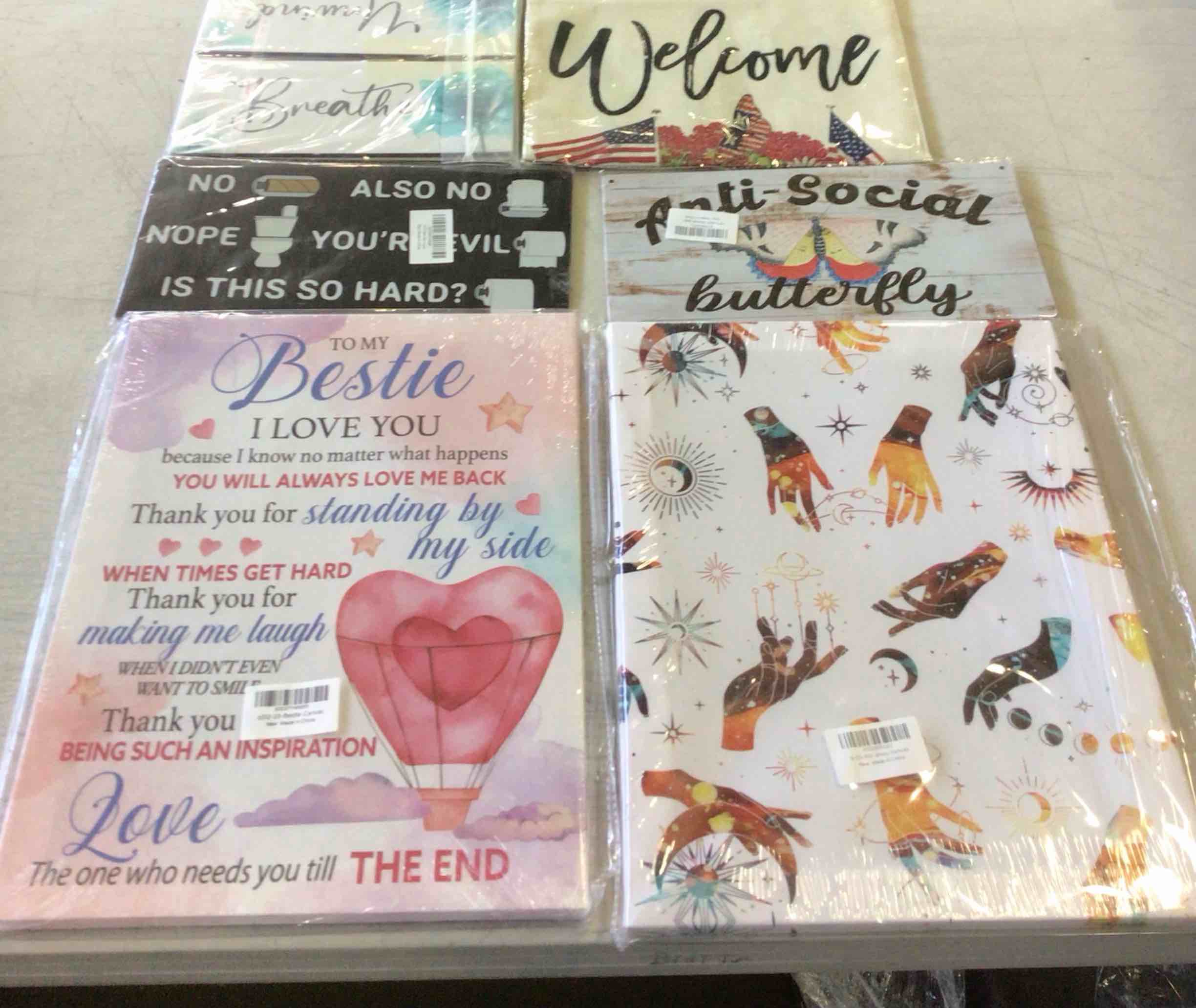 Assorted Signs, Flags, and Plaques 