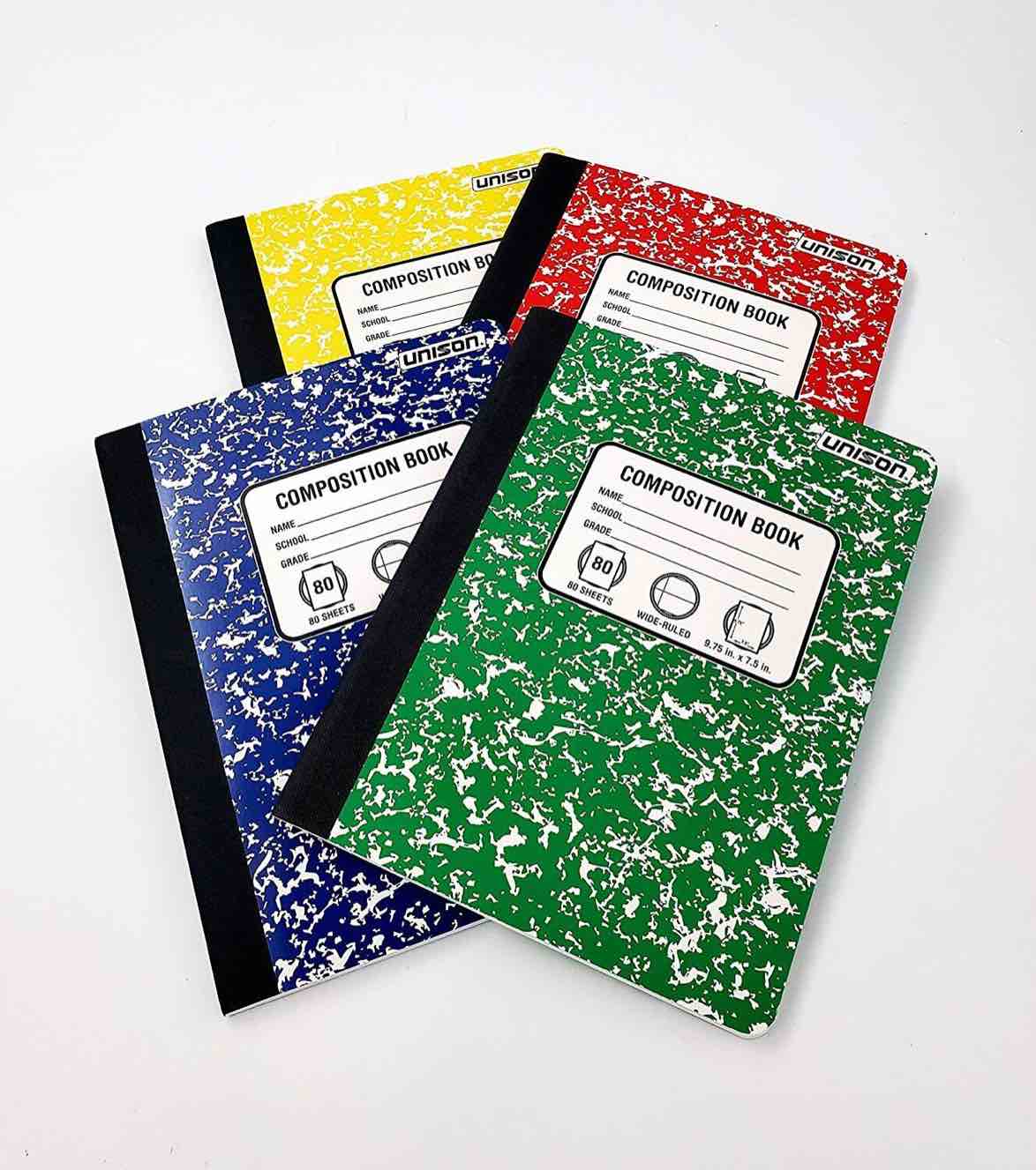 Unison Composition Notebook - Wide Ruled - 9.75" x 7.5" - 80 pages 
