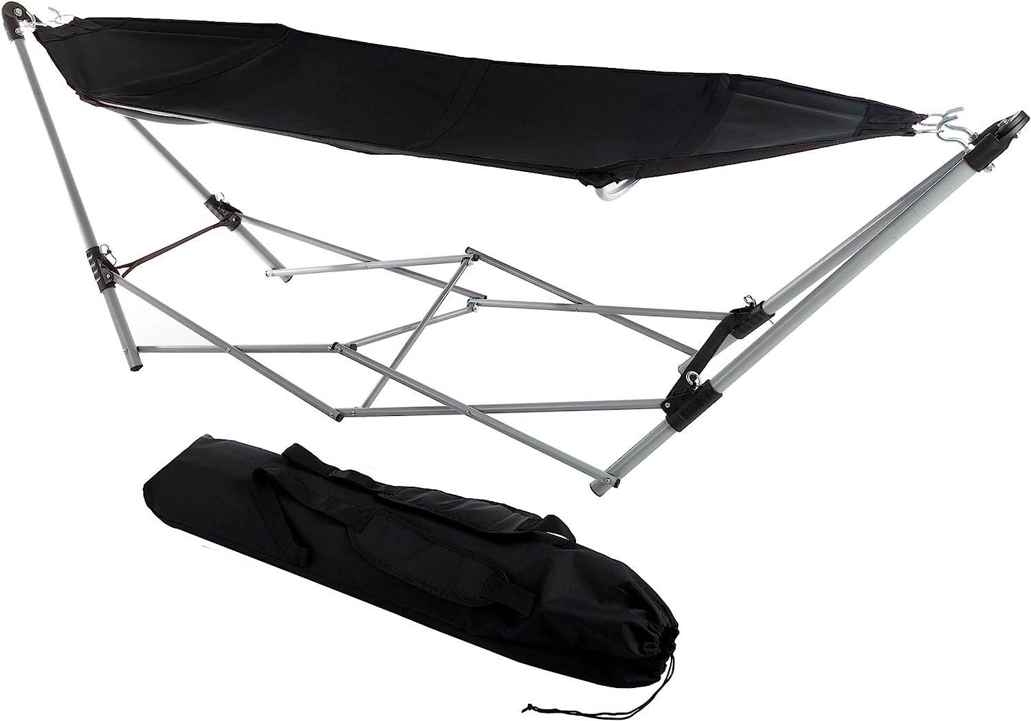 Lavish Home 80-OUTHAM-BLK Portable Hammock with Stand, Black