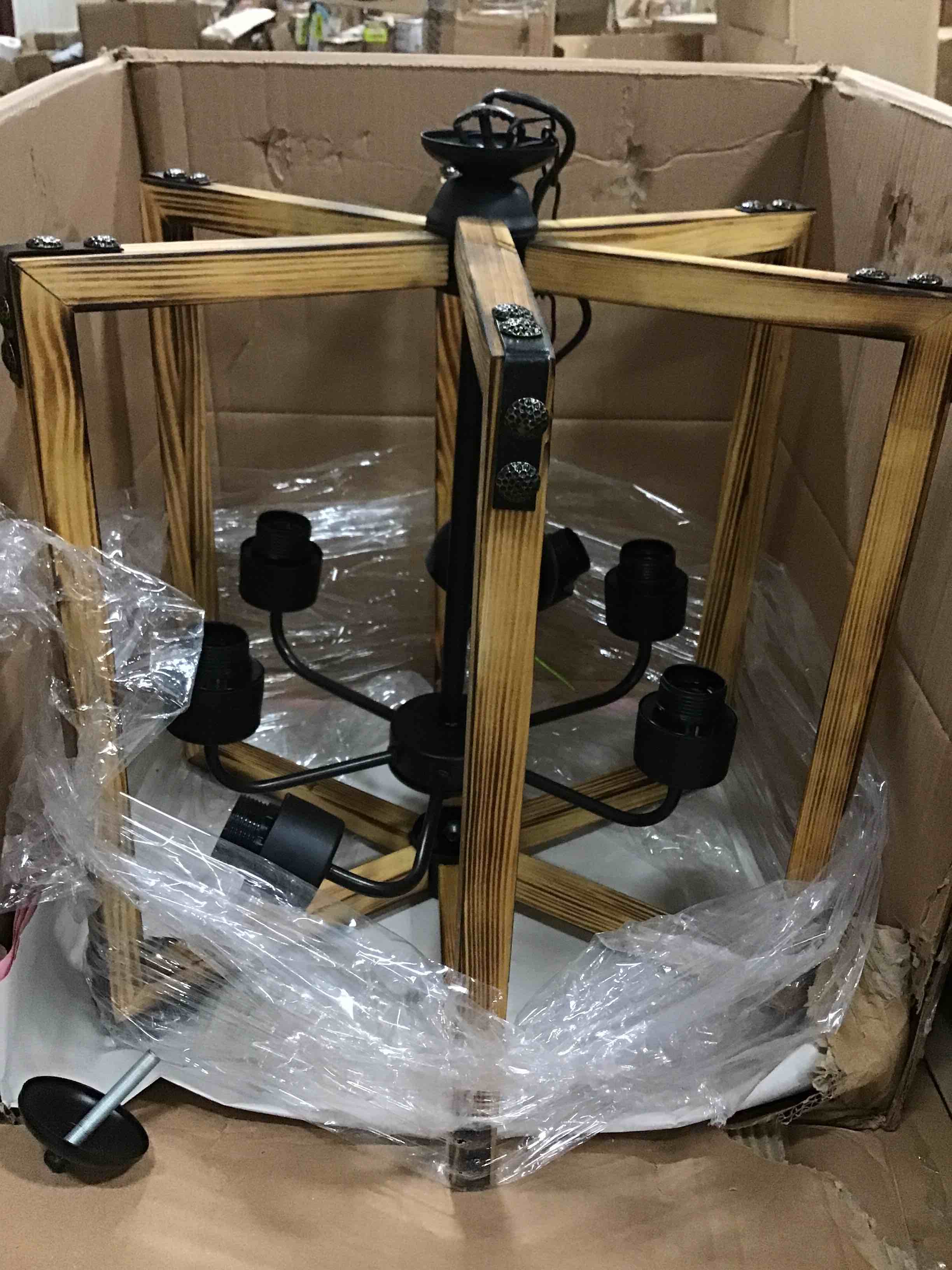 RUSTIC 6 LIGHT CHANDELIER (17” X 20” INCHES)