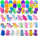 JOYIN 24 Pcs Easter Eggs Filled with Unicorn Erasers, Toy-Filled Eggs with Pencil Eraser for Kids Easter Eggs Hunt, Easter Basket Stuffers, Easter Party Favors