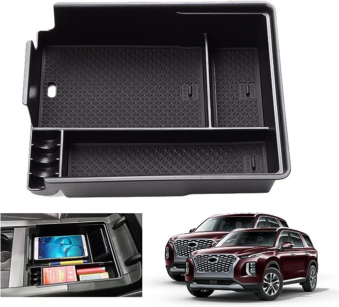 XXCIWP 2022 Palisade Center Console Organizer Tray for Hyundai Palisade 2022-2020 armrest Storage Box for Hyundai Palisade 2021 Accessories 2022 Hyundai Palisade Central Console Tray (Not fit 2023)