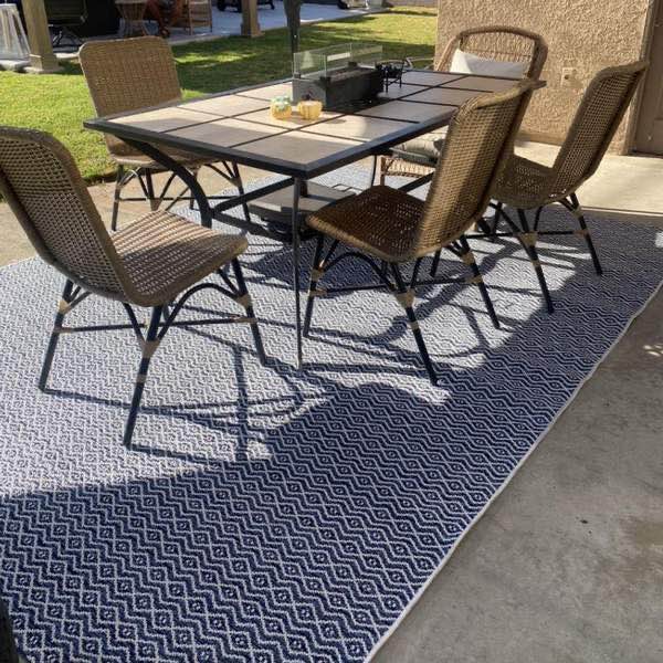5'×7' Prisma Diamond Outdoor Rug Navy - Threshold™