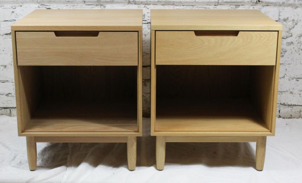 Landing 1 Drawer Left Night Stand, Finish Carter Oak, Outlet Black
