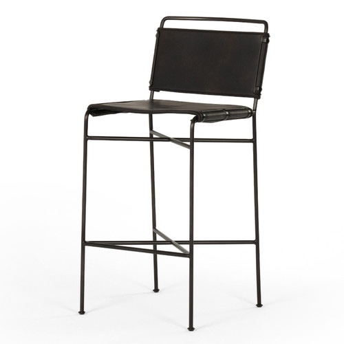 Wharton Counter Stool in Distressed Black
