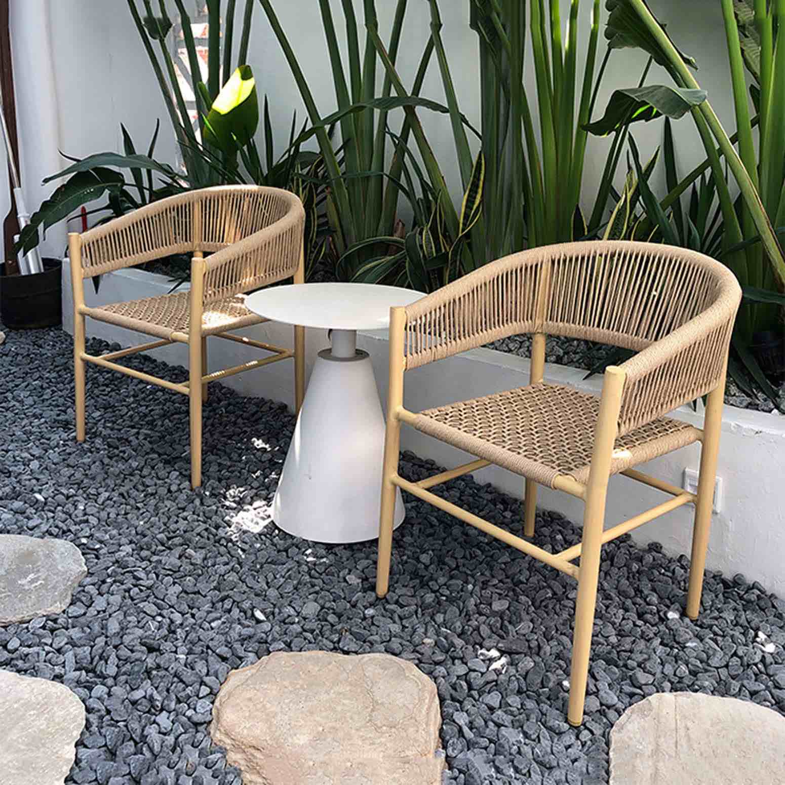 LATYIKCY Piece Patio Dining chair, PE Rattan Outdoor Patio Dining Furniture Aluminum