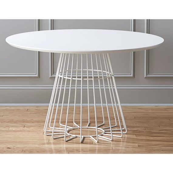 32’ Modern Outdoor Patio Gale Stainless Steel Dining Table top marble - White
