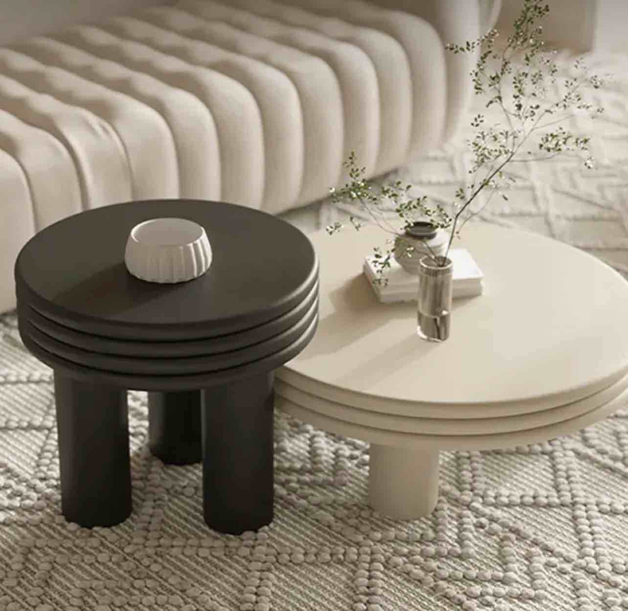 gray Round Coffee Table Sedentary Dining Minimalist Aesthetic Table Picnic Books Mesas De Centro Para Sala Balcony Furnlture