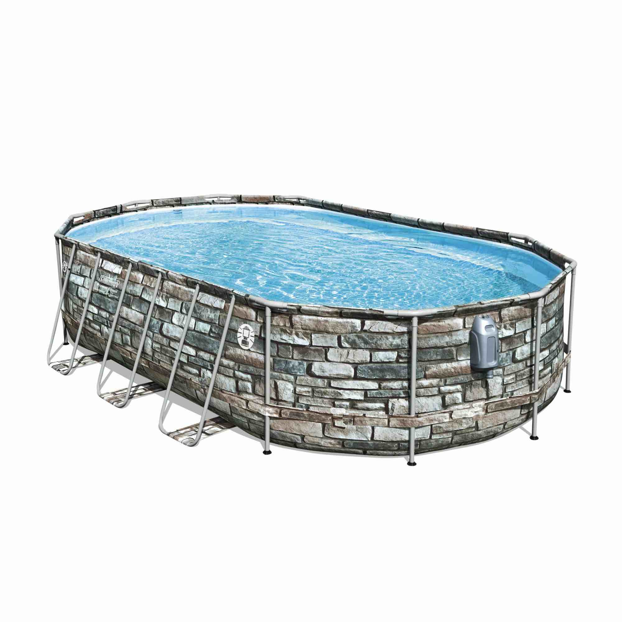 Coleman 20' Power Steel Comfort Jet Oval 48" Deep Metal Frame Above Ground Pool
