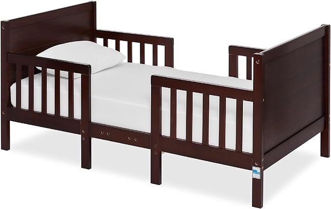 Dream On Me Emma 3 in 1 Convertible Toddler Bed in Espresso, Greenguard Gold Certified & Dream On Me
