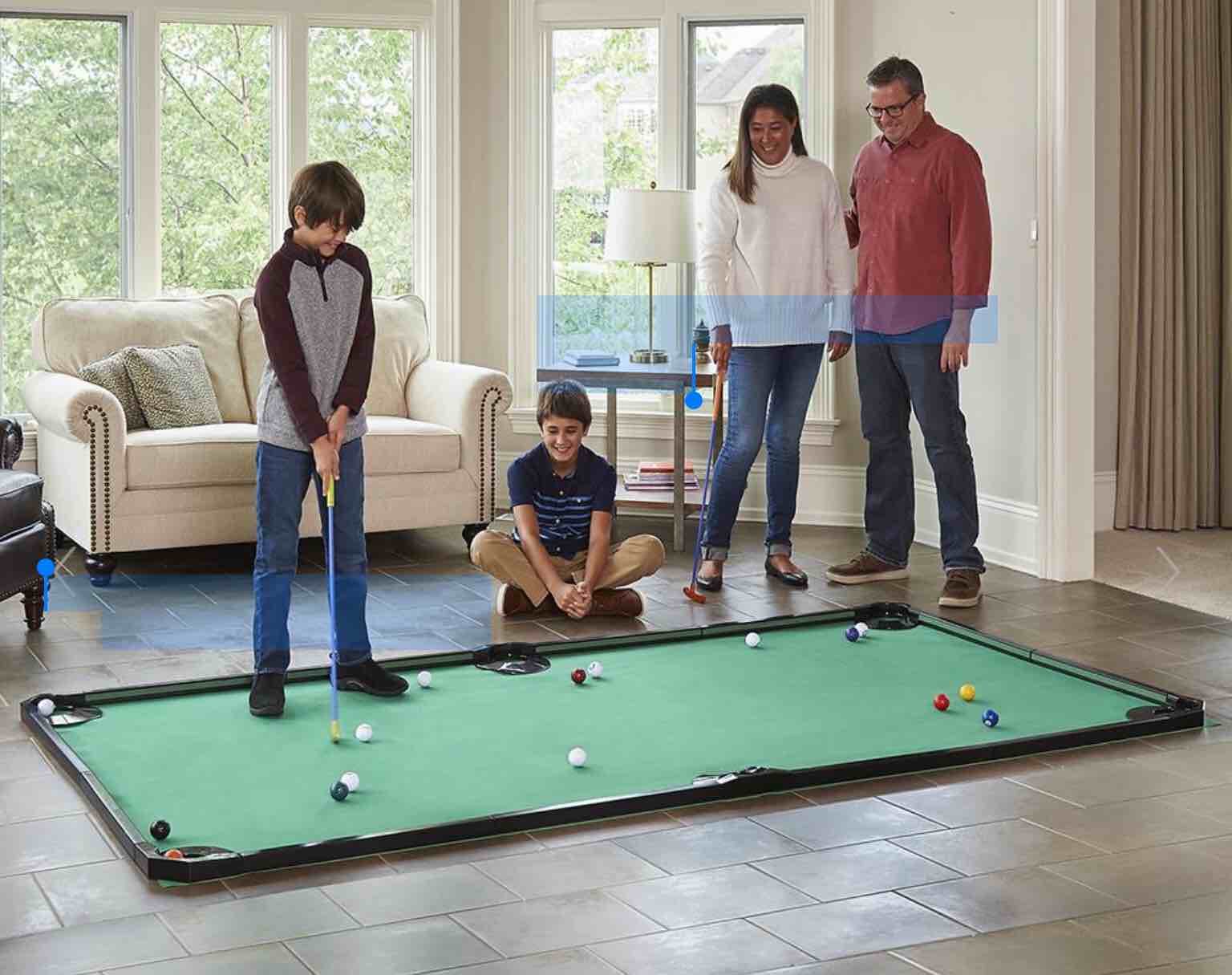 Choking Hazard CHOKING HAZARD--Small parts. Not for children under 3 yrs. The World's Largest Putting Pool Table