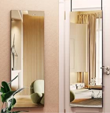 Natsukage Full Length Mirror Wall Mirror Full Length Mirror for Wall Hanging or Leaning Against Wall Dressing Mirror Body Mirror Aluminum Alloy Frame (44"x16", Black)