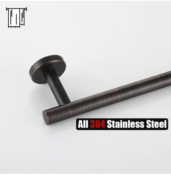 JQK Oil Rubbed Bronze Towel Bar, 9/12/18/24/30/36 Inch 304 Stainless Steel Thicken 0.8mm Towel Rack Bathroom, Towel Holder Wall Mount, Total Length 12/15/20.7/27/33/39 Inch, TB110L9/12/18/24/30/36-ORB