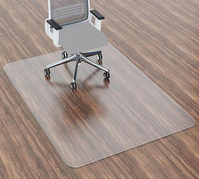100piontONE Office Chair Mat for Hardwood Floor, 60â€_x009d_ x 46â€_x009d_ Clean Desk Chair Mat for Office & Home-Easy Glide and Flat Without Curling (46" X 60" Rectangle)