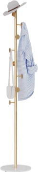 RRG Coat Rack Stand, Metal Coat Tree with Heavy Base 8 Welded Hooks Coat Stand for Entryway, Hall, Bedroom, Corner, Office 67â€_x009d_ (Gold)