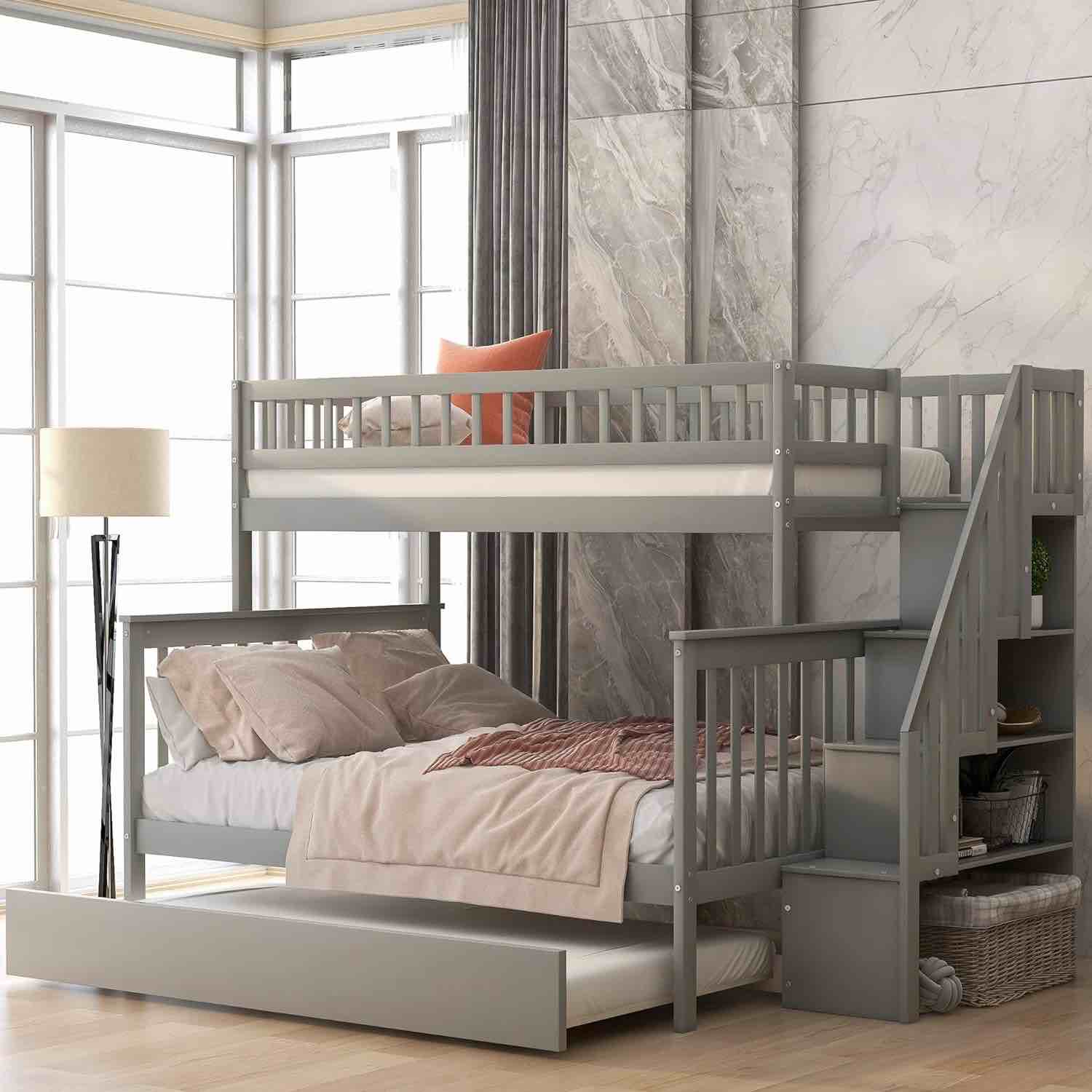twin full trundle bed grey WF286047AAE