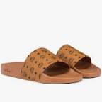 MCM W MONOGRAM PRINT SLIDE COGNAC