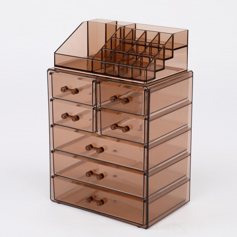 Winado 7 Drawers Cosmetic Storage Cabinet,Makeup Display Organizer,Jewelry Case Box Holder,Acrylic Brown
