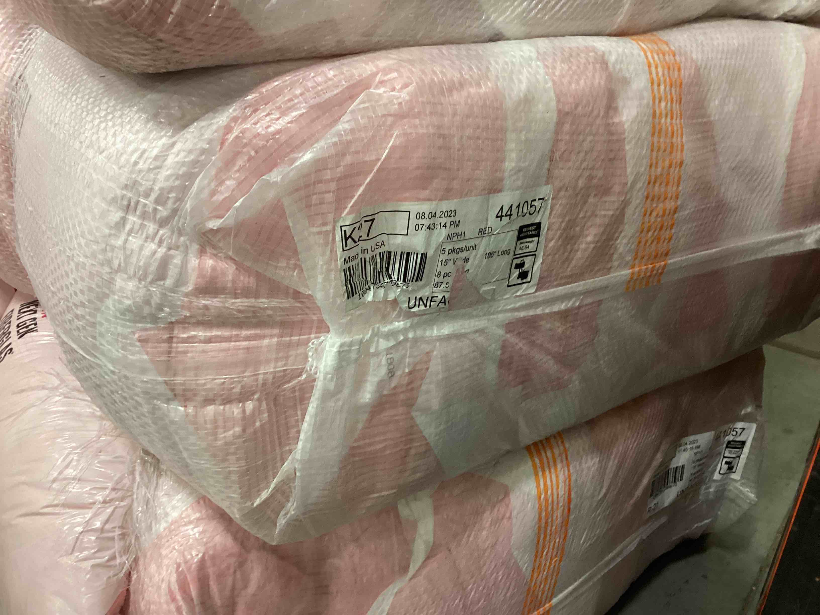 5 batts r21 15” unfaced insulation your bid per batt