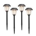 Member's Mark 4-Piece LED Solar Path Lights - Matte Black(incomplete) 
