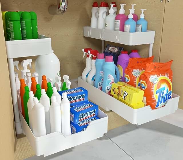 White Under Sink Organizers