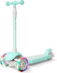 67i Scooter for Kids 3 Wheel Scooter Kids Kick Scooter for Toddler Girls Boys Scooter with Adjustable Height and Light-Up Wheels Scooter for Children Ages 3-12 (Green