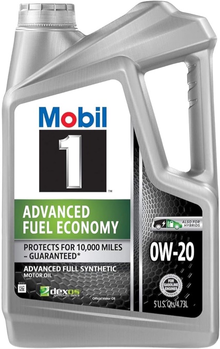 Mobil 1 Advanced Fuel Economy Full Synthetic Motor Oil 0W-20, 5 Quart
