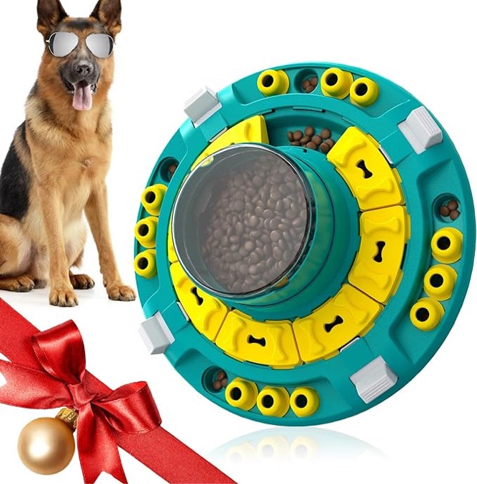 KADTC Dog Puzzle Toy Brain Mental Stimulation Mentally Stimulating Enrichment Puppy Treat Food Feeder Dispenser Advanced Level 4 3 2 1 Interactive Games for Small/Medium/Large Aggressive Chewers A