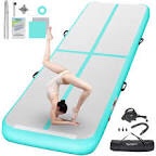 FBSPORT Inflatable Air Gymnastics Mat Training Mats 4/8 inches Thickness Gymnastics Tracks for Home Use/Training/Cheerleading/Yoga/Water with Pump