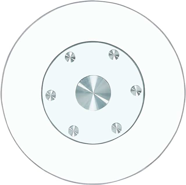 glass lazy Susan turntable dining table centerpiece with swivel assist system round tabletop rotating tray 