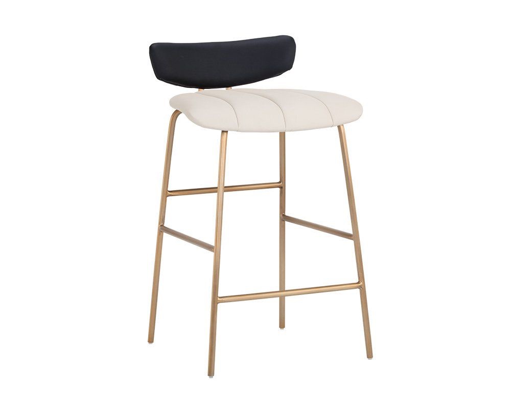 SUNPAN Lorelei Counter Stool in Dillon Cream/Dillon Black/Gold