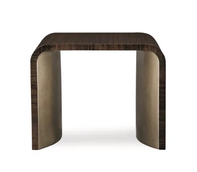 Modern Streamline Solid Wood End Table 