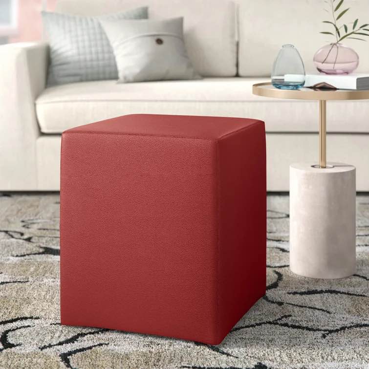 Baille Faux Leather Ottoman