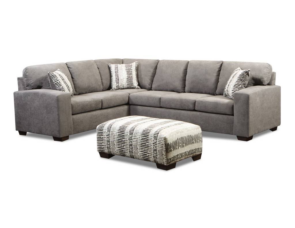 Kaiden 2 Piece Set: Corner Sectional with Square Matching Ottoman