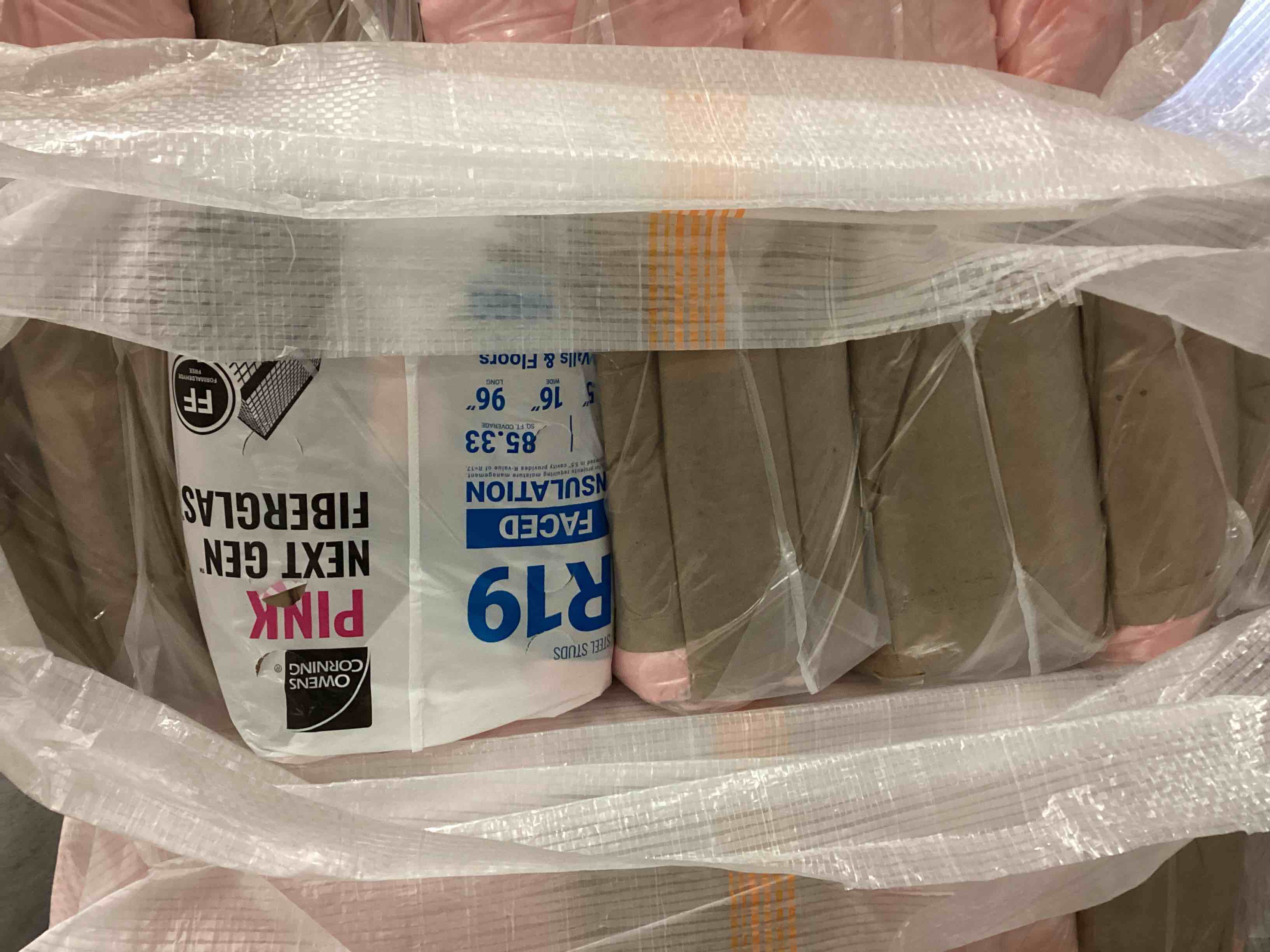 5 batts r19 16” faced insulation your bid per batt 