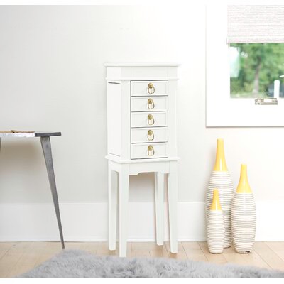 Dario Free Standing Jewelry Armoire with Mirror