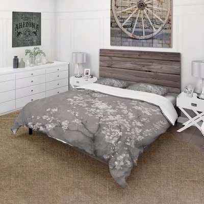 Designart 3-Piece Black Queen Duvet Cover Set