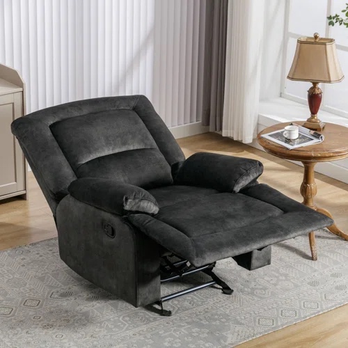 Nicollas 35.8'' Wide Modern and Overstuffed Soft Velvet recliner 