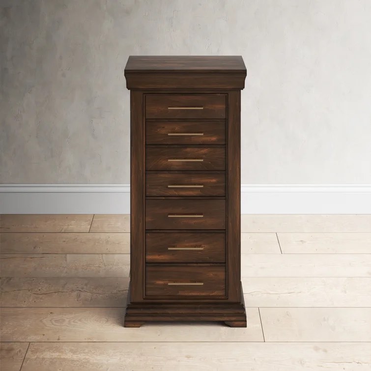 Gerardo Free Standing Wood Jewelry Armoire with Mirror